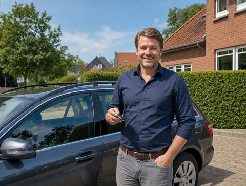 Verkäufer aus Dessau mit dem verkauften Fahrzeug