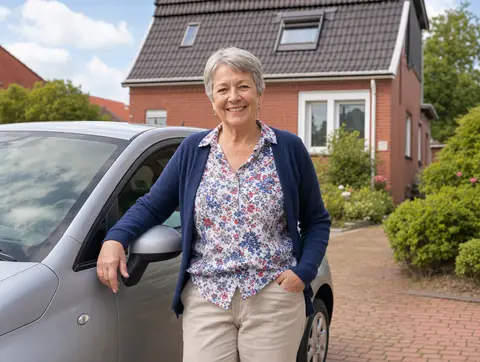 Verkäufer aus Gräfenhainichen mit dem verkauften Fahrzeug