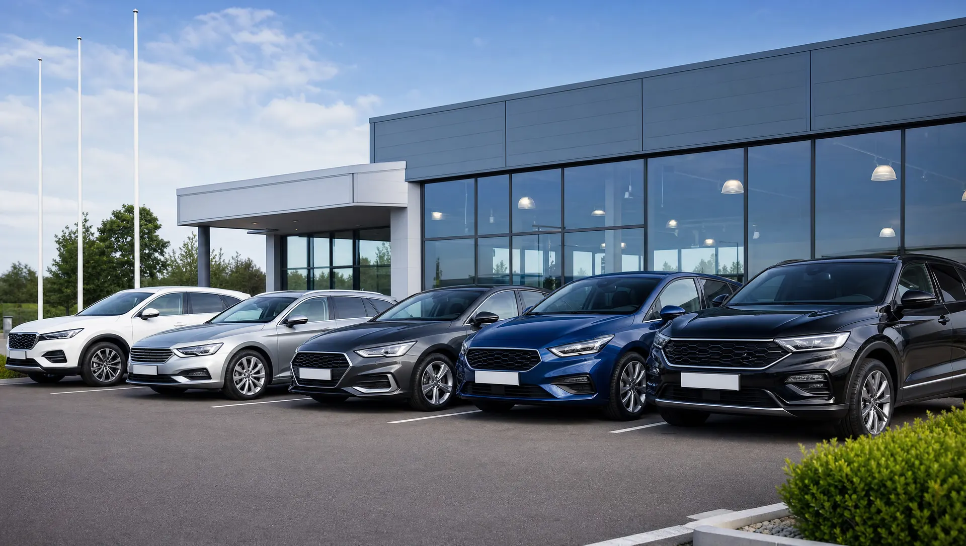 Angekaufte Fahrzeuge vor dem Autohaus – Autoankauf Dessau